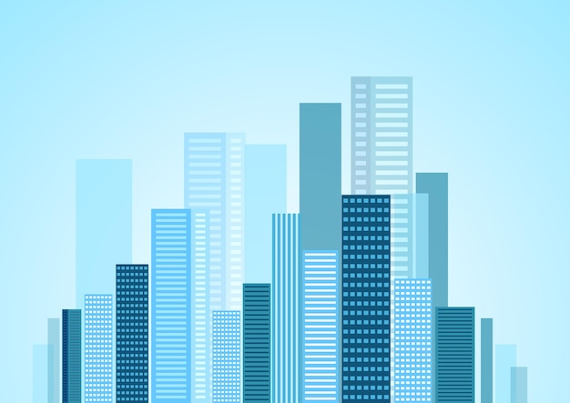 Panorama de vetor urbano da cidade moderna