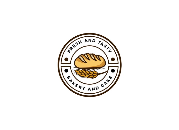 Pão fresco e conceito de design de logotipo de padaria. Logo da padaria croissant