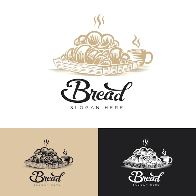 Pão padaria linha estilo clássico elegante logotipo com cor dourada este logotipo é adequado para sua marca