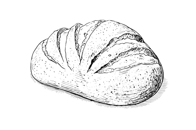 Pão Vector desenhado à mão ilustração em vetor estilo gravura vintage