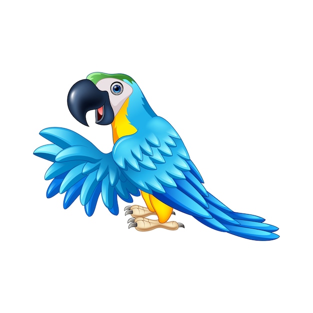Vetor papagaio azul dos desenhos animados