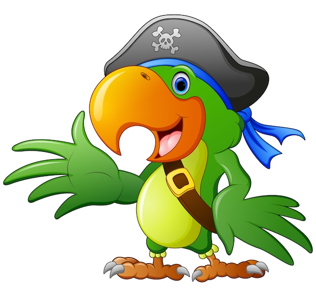 Papagaio de pirata dos desenhos animados