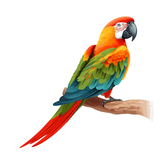 Papagaio exótico Ilustração vetorial de papagaio pássaro tropical