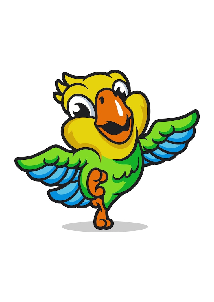 Vetor papagaio mascote design