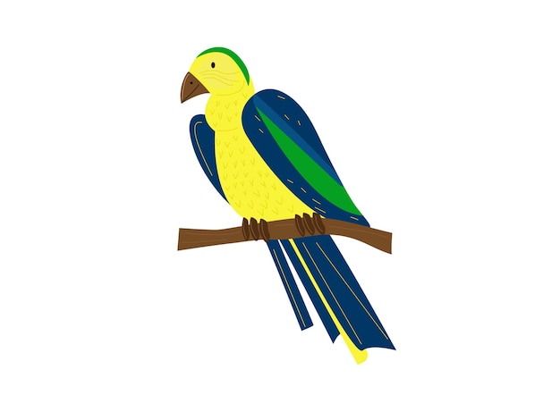 Papagaio multicolorido em estilo cartoon
