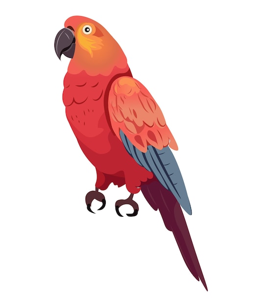 Papagaios de conjunto colorido Esta ilustração encantadora com um papagaio maravilhosamente detalhado Ara