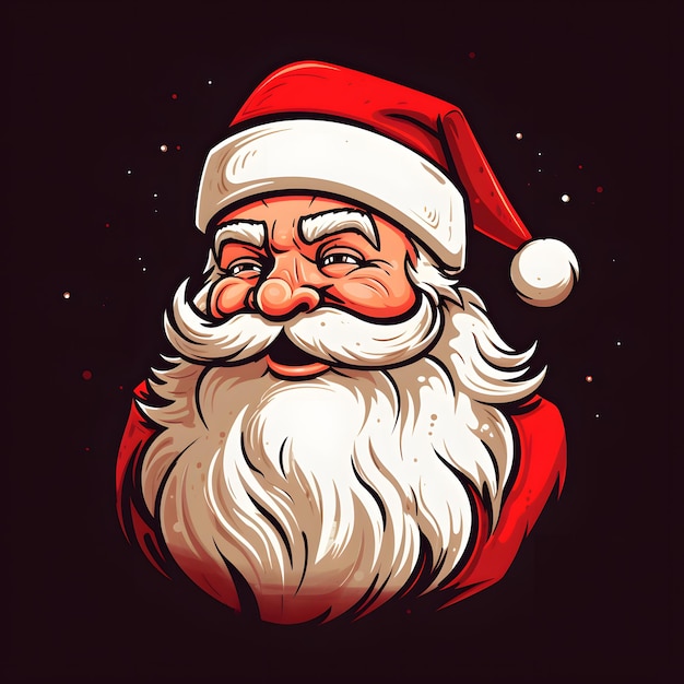 Vetor papai noel 2d clipart natal fundo preto