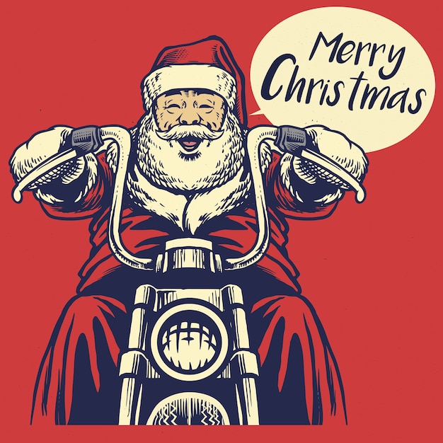 Papai noel andar de moto