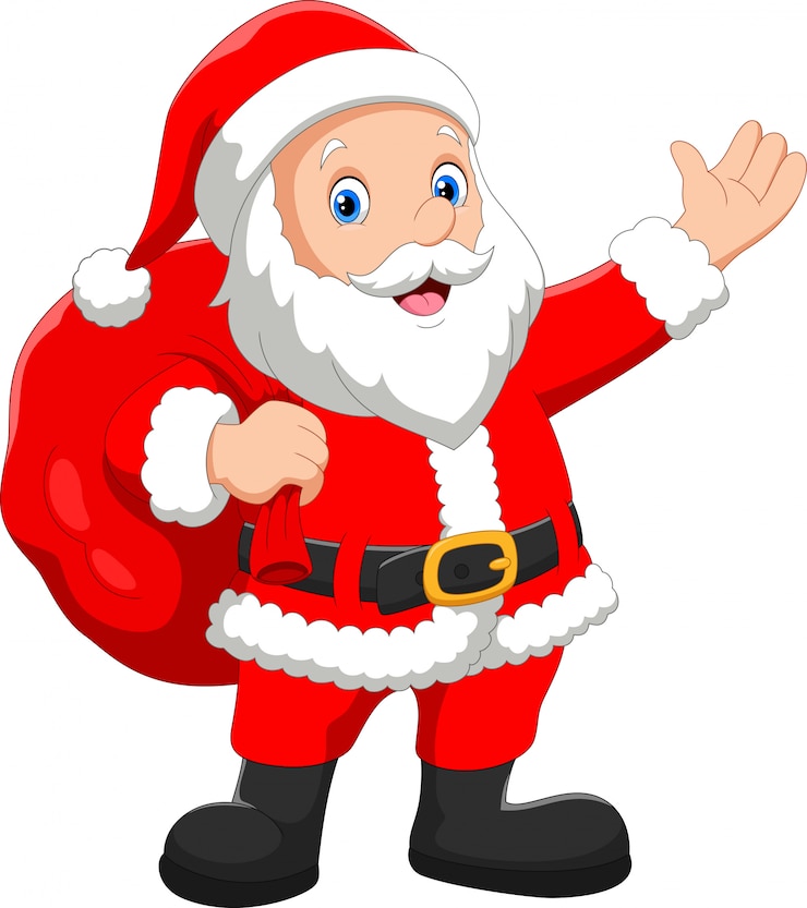Vetor papai noel com saco de presentes