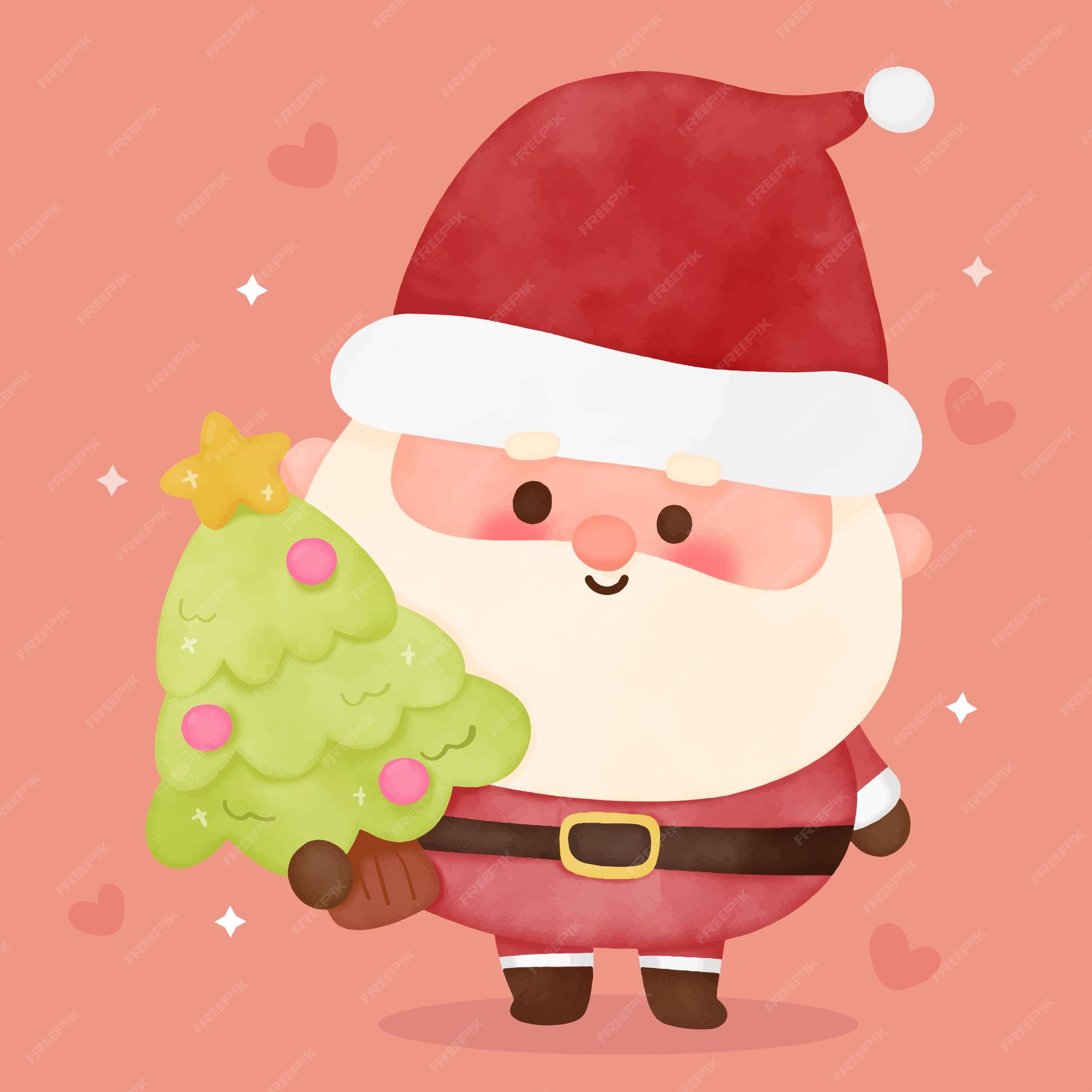 vetor de natal kawaii de desenho animado de papai noel 4336739