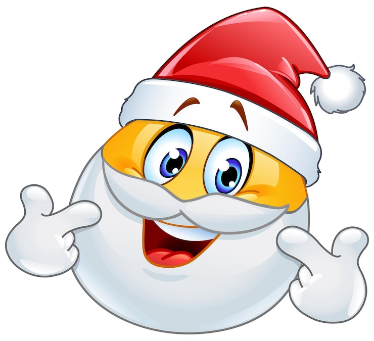 Vetor papai noel emoji emoticon apontando para si mesmo com ambas as mãos pegue-me gesto de mão