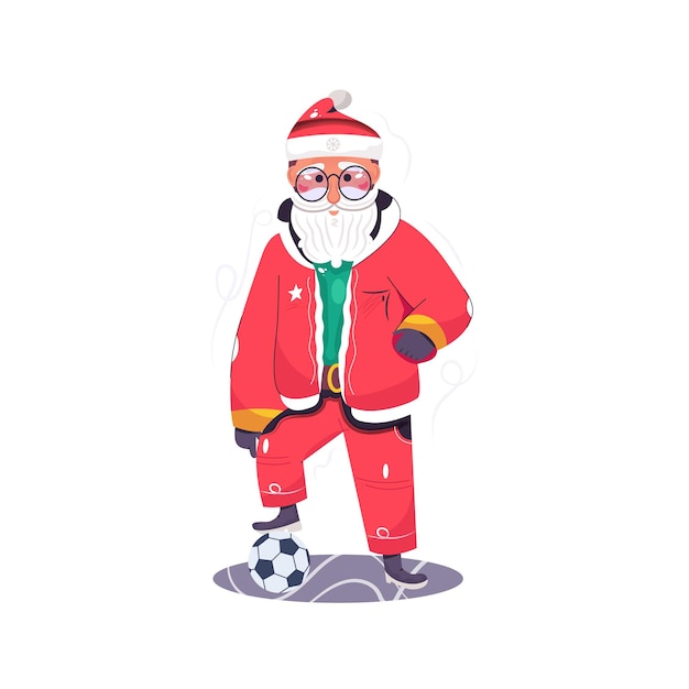 Papai noel jogando futebol