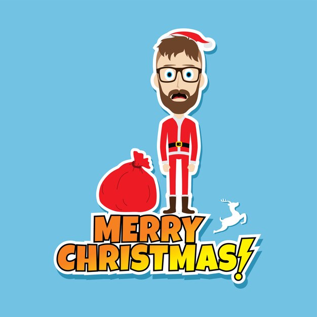 Papai noel natal ilustração em vetor tema pai magrinho