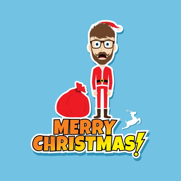 Papai noel natal ilustração em vetor tema pai magrinho