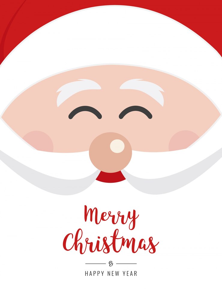 Vetor papai noel rosto sorriso natal gretting cartão de texto