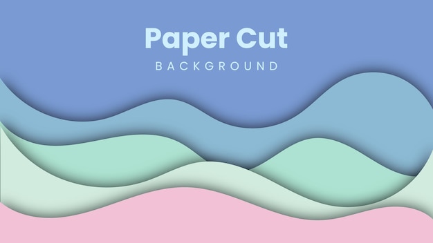 Papéis de parede de design de corte de papel ilustrações vetoriais ondas coloridas