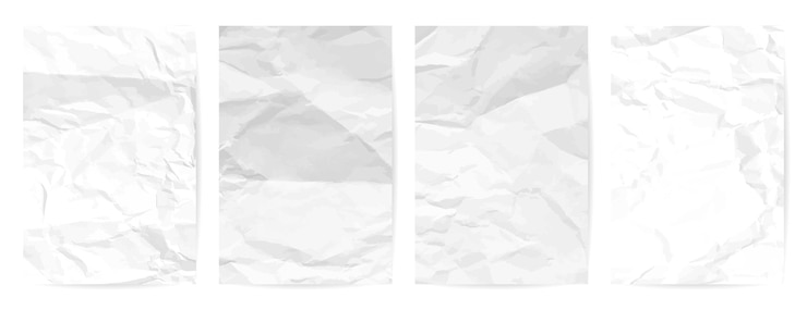 Vetor papel amassado magro branco