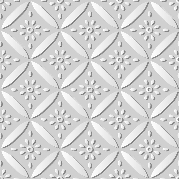 Papel branco arte curva cruzada moldura redonda flor, fundo de padrão de decoração elegante para cartão de web banner