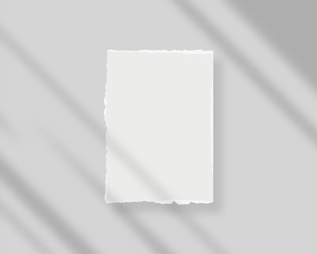 Papel branco em branco com sobreposição de sombra folha branca em branco de maquete de papel isolada de vetor de modelo design de modelo ilustração em vetor realista