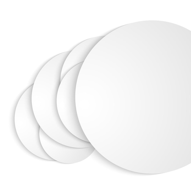 Vetor papel circular de elementos de design cortado em fundo branco isolado06