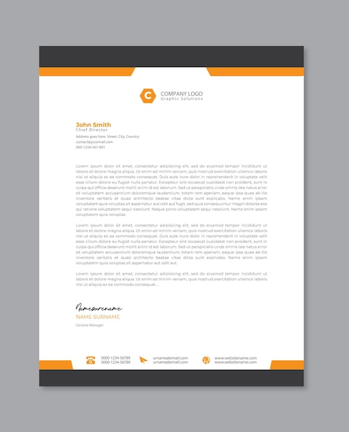 Papel de carta da empresa moderna de vetor gratuito