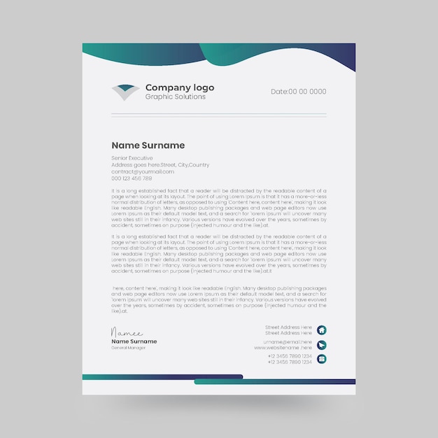 papel de carta de negócios corporativos