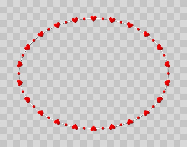 Papel de forma de coração vermelho isolado na transparente