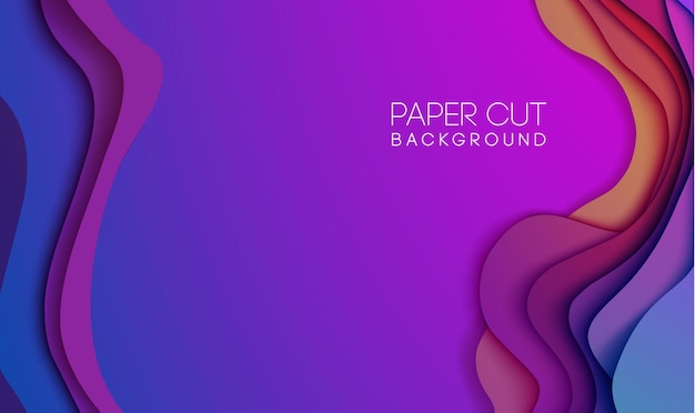 Papel de fundo vetorial gradiente abstrato cortado em fundo em cores amarelas e magenta vector illus