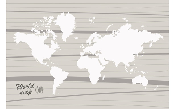 Vetor papel de mapa do mundo mapa político do mundo em um fundo cinza