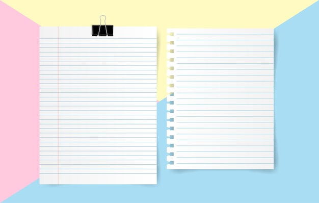 Papel de nota branca e espaço para texto em fundo de cor pastel Conceito mínimo