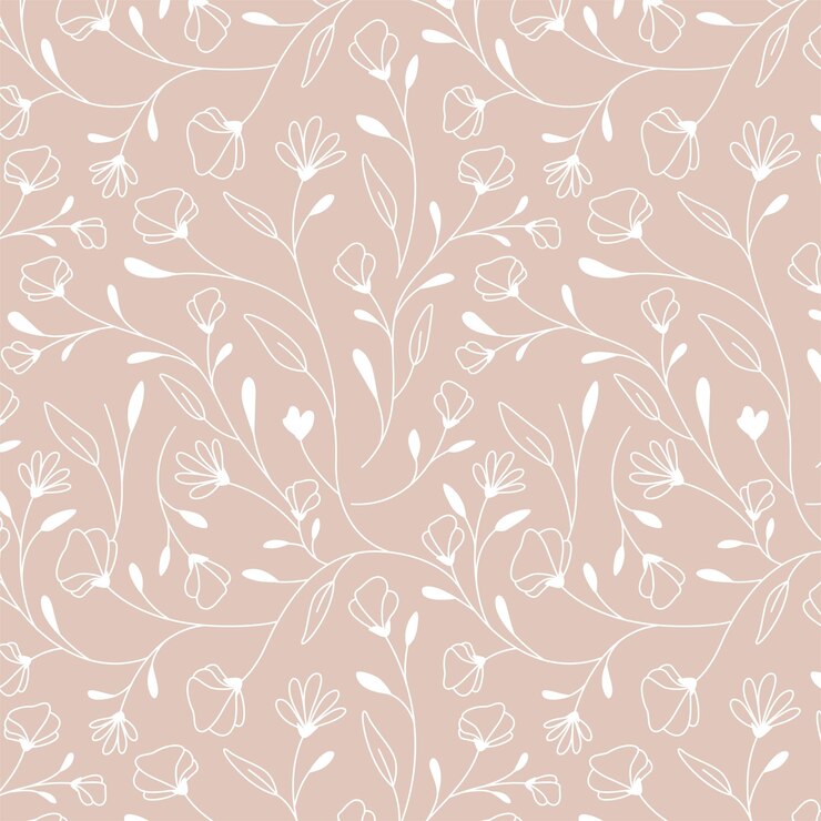 Vetor papel de parede de menina com padrão estético floral vintage sem costura