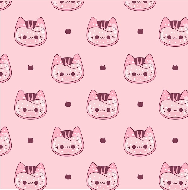 Papel de parede kawaii gatinhos rosa