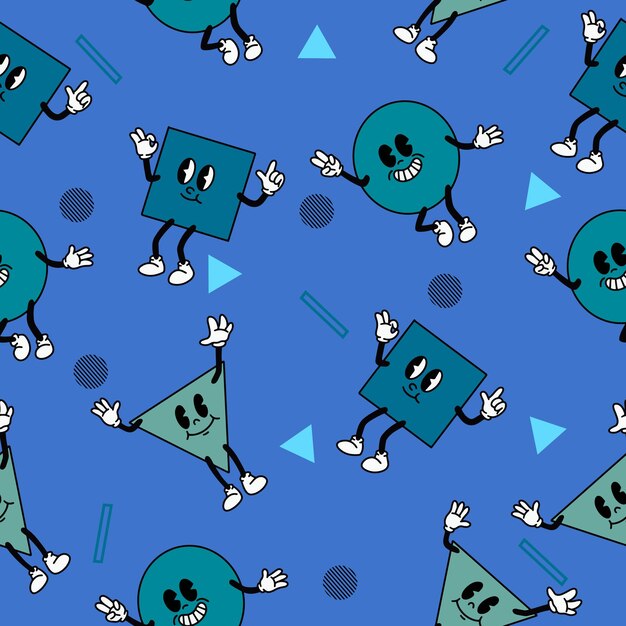 Papel de parede de objeto colorido padrão sem costura de campo bonito com design azul
