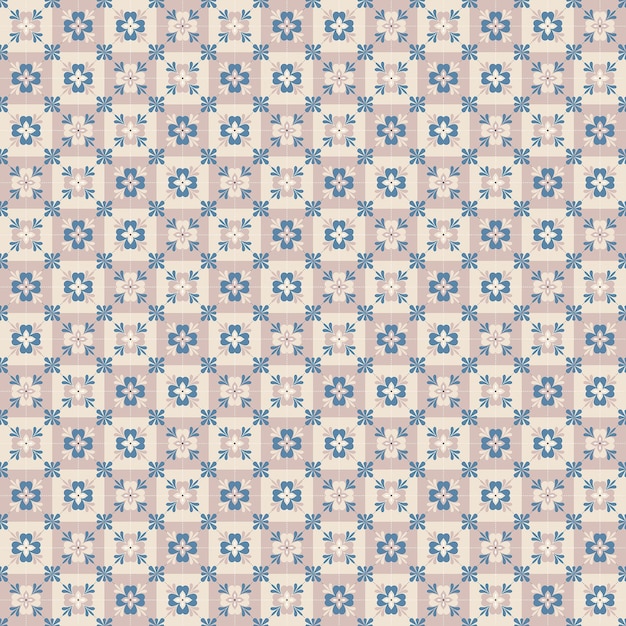 Papel de parede de padrão sem costura de azulejos delicados em formato vetorial