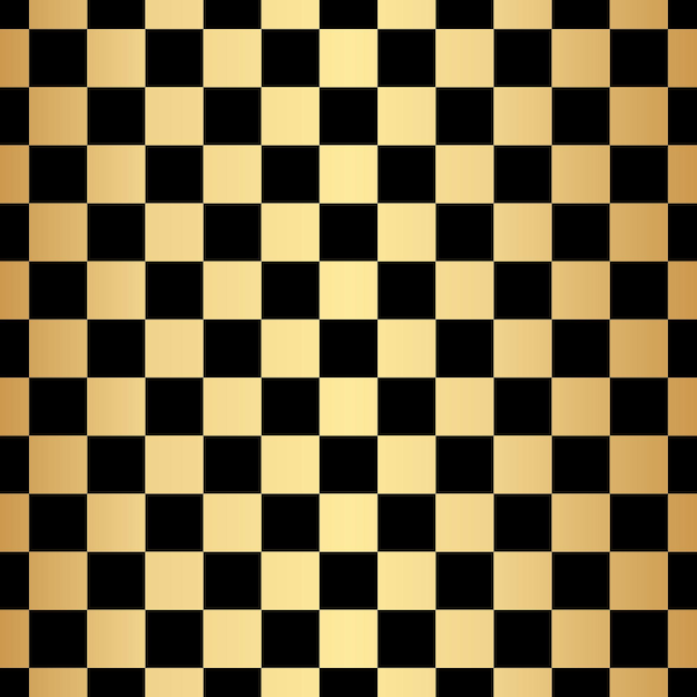 Papel de parede dourado de fundo padrão xadrez preto e dourado