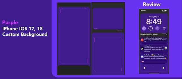 Papel de parede iOS 17 roxo e rosa