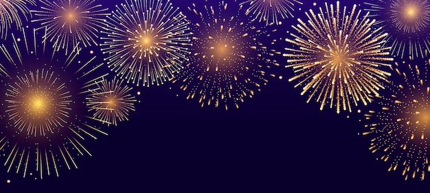 Papel de parede realista de fogos de artifício dourados