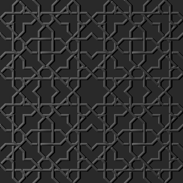 Papel escuro geometria islâmica cruzada de fundo transparente