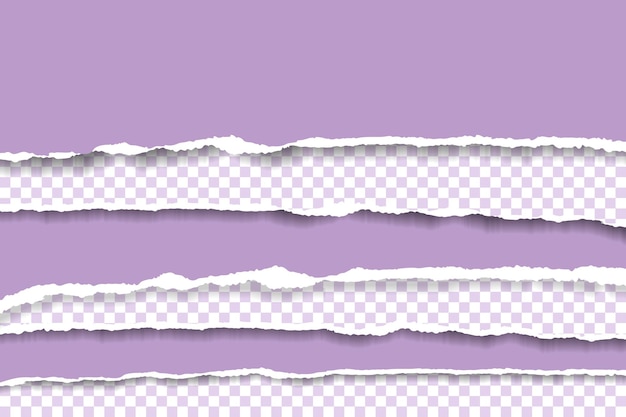 Vetor papel rasgado com espaço para texto com fundo roxo