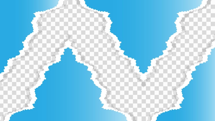 Vetor papel rasgado criativo com centro transparente
