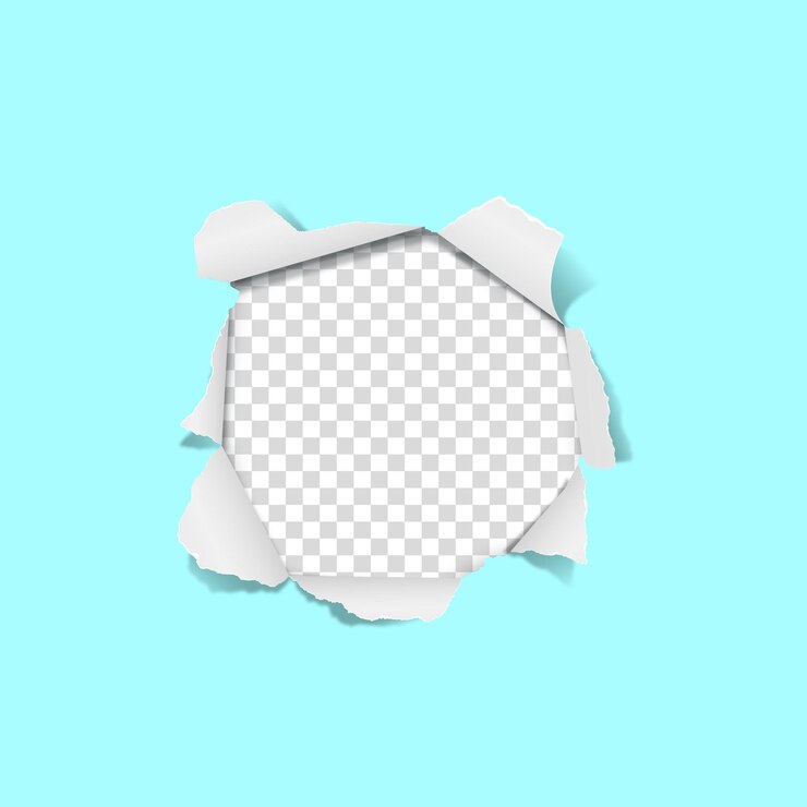 Papel rasgado e rasgado em fundo transparente