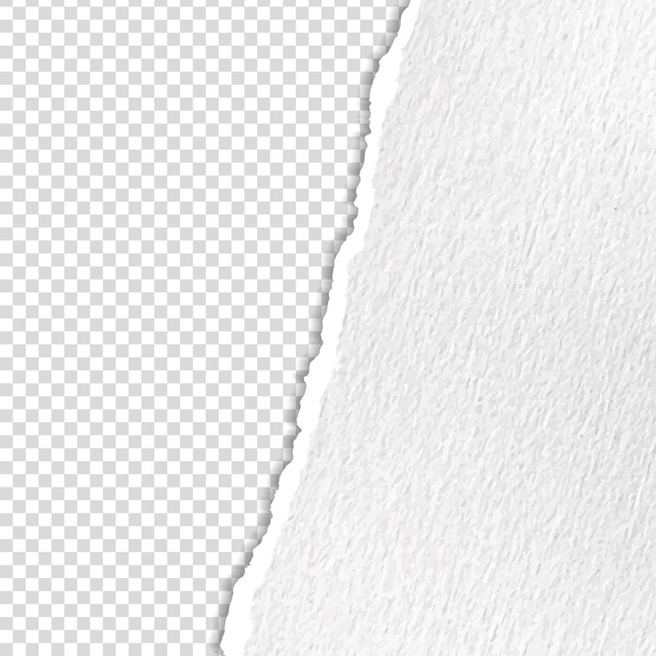 Papel rasgado e rasgado em fundo transparente