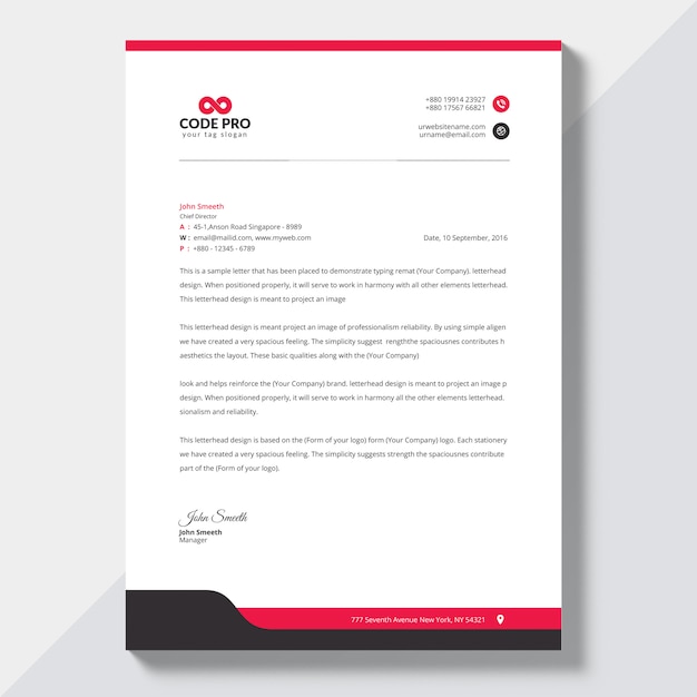 Papel timbrado de empresa moderna