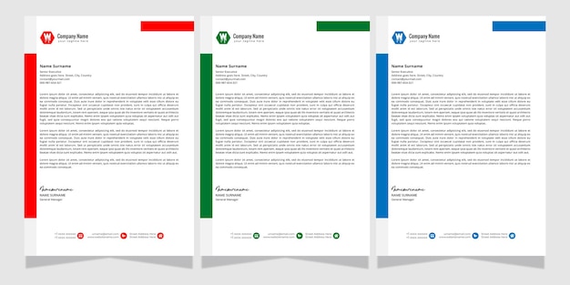Papel timbrado moderno da empresa vector grátis