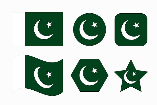 Paquistão bandeira ilustração simples para o dia da independência ou eleição. ícone simples para web