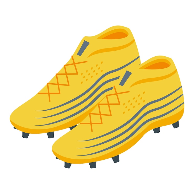 Vetor par de ícone de botas de futebol isométrico de par de ícone vetorial de botas de futebol para web design isolado em fundo branco