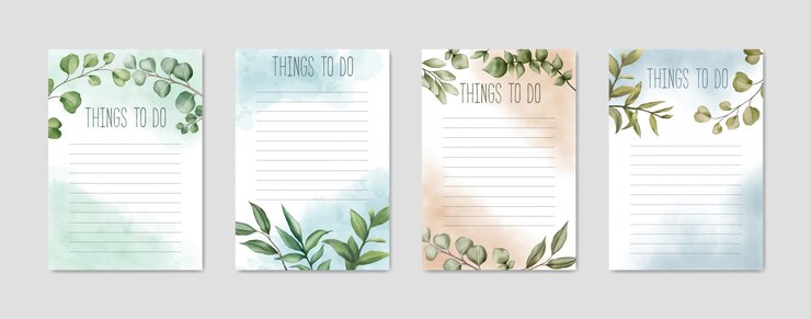 Vetor para fazer a coleção de lista com design floral colorido