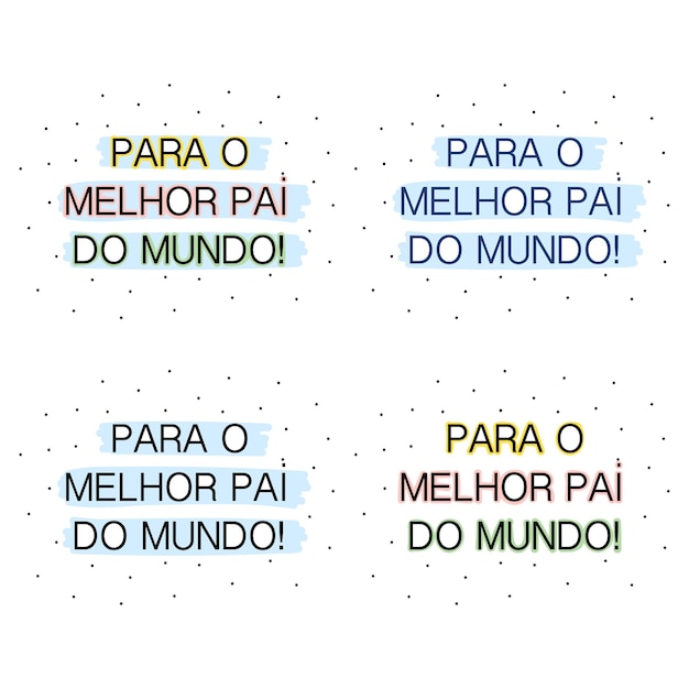 Vetor para o melhor pai do mundo design com frase em português