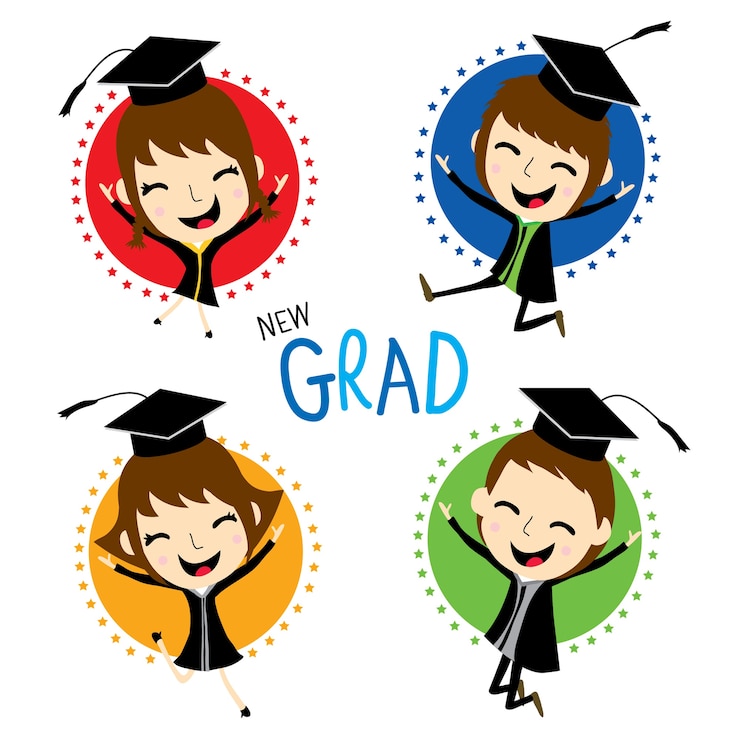 Parabéns New Graduate Cute Cartoon