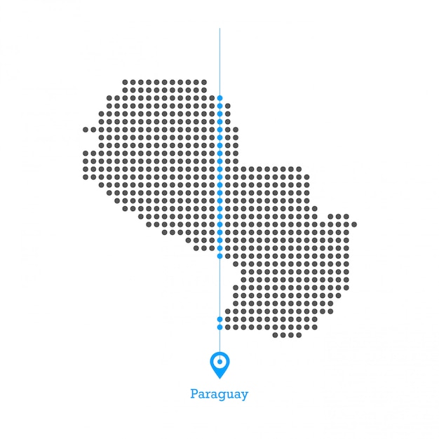 Vetor paraguai pontilhada mapa vector design